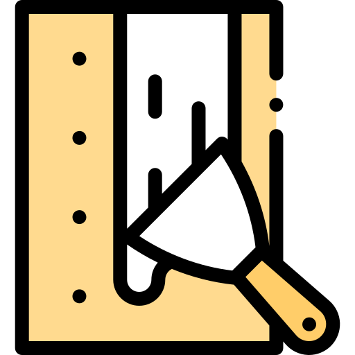 Ícone Parede com espátula de gesso